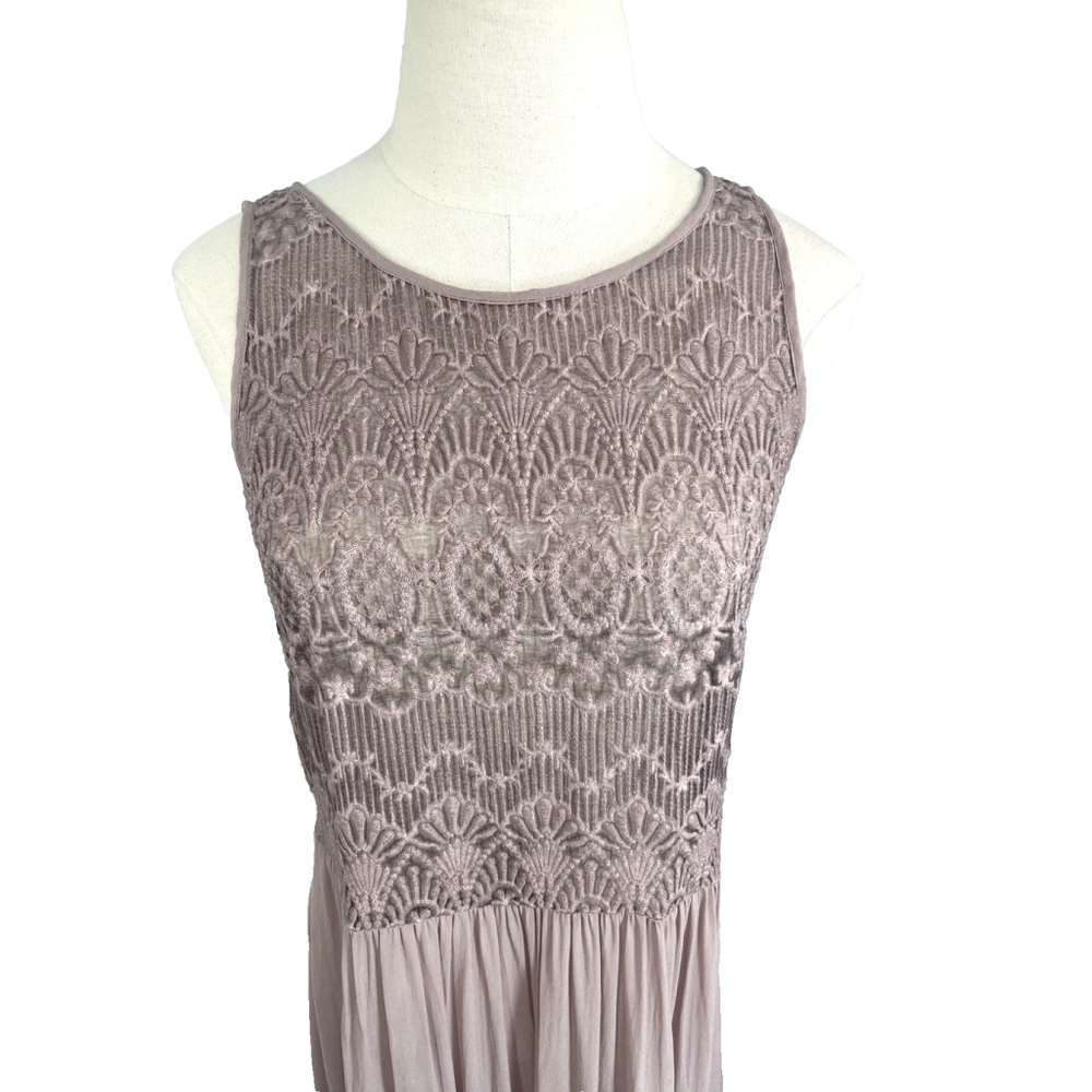 Sundance Silk Maxi Dress XS‎ Sleeveless Lace Sheer Coastal Romantic - Picture 6 of 14